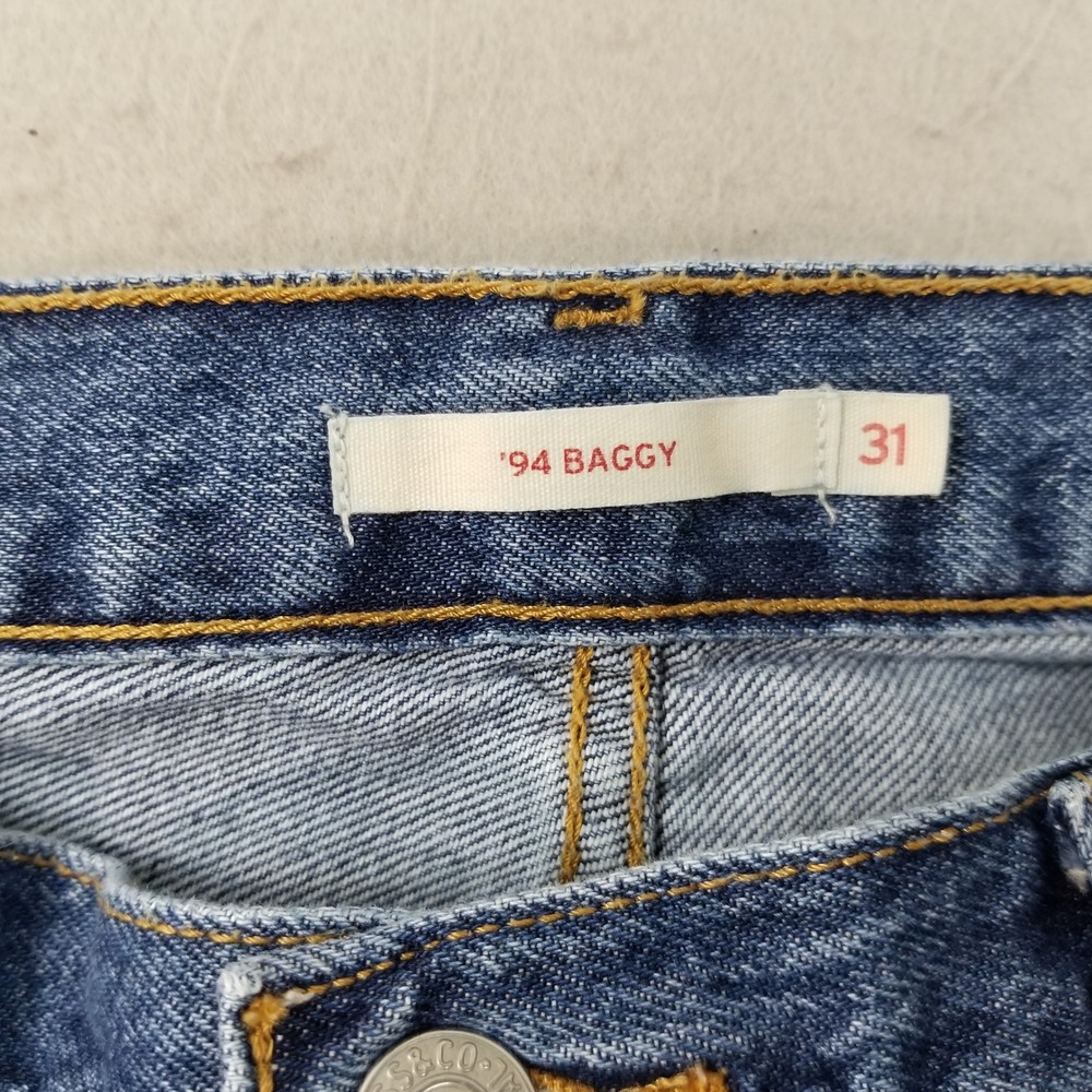 Levi's Jeans Women 31 X 31 Blue '94 Baggy Mid Rise Wide Leg Cotton Denim Pants - Picture 10 of 11